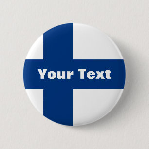 Finland Flag Your Text 2 Inch Round Button