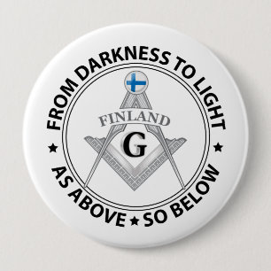 Finland freemasonry sign 4 inch round button