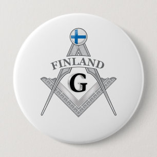 Finland freemasonry sign 4 inch round button