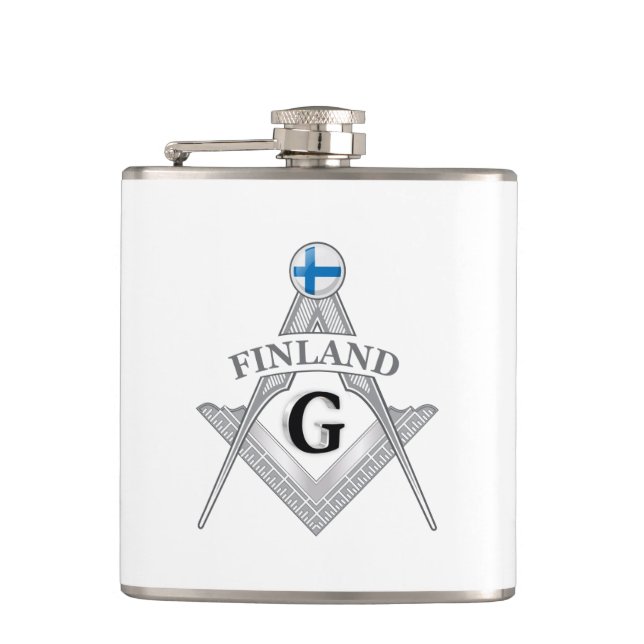 Finland freemasonry sign hip flask (Front)