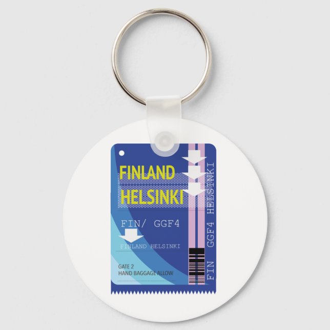 Finland Helsinki travel ticket Keychain (Front)