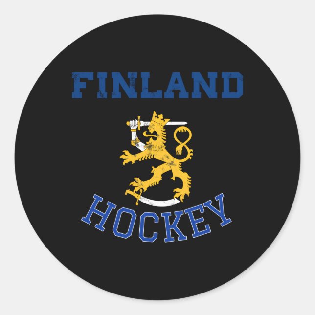 Finland Hockey Jersey Classic Round Sticker (Front)