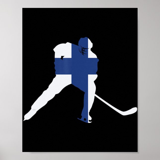Finland Ice Hockey  Fin Player Finnish Team Stick  Poster (Front)