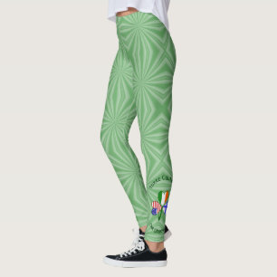 Finland Ireland USA Shamrock Flag Personalized  Leggings