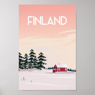 Finland Lapland travel poster