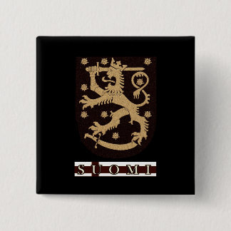 Finland Lion 2 Inch Square Button