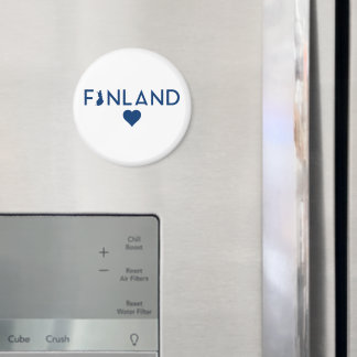 Finland Map and Heart Magnet