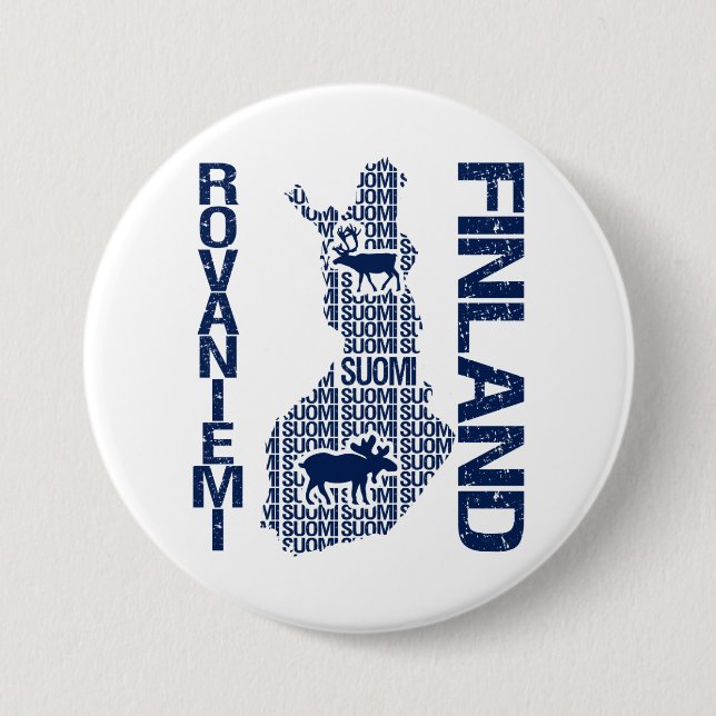 FINLAND MAP button - Rovaniemi (Front)