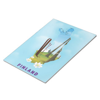 Finland map Illustrated travel poster Notepad