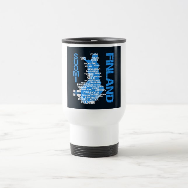 FINLAND MAP mug - choose style & colour (Center)