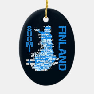 FINLAND MAP ornament - customizable