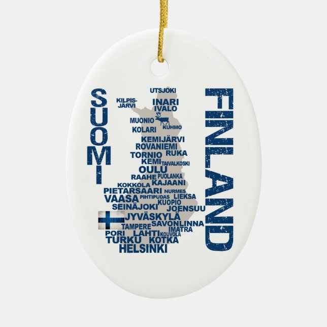 FINLAND MAP ornament - customizable (Front)