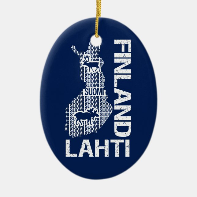 FINLAND MAP ornament - Lahti - customizable (Front)