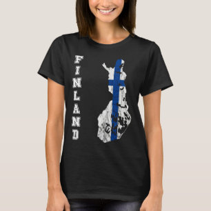 Finland map outline Finland travel Scandinavia Sis T-Shirt