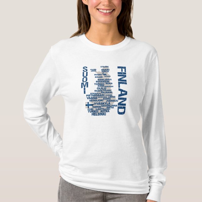 FINLAND MAP shirt - choose style & colour (Front)
