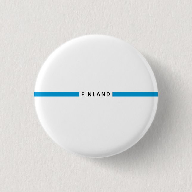 Finland minimalistic flag 1 inch round button (Front)