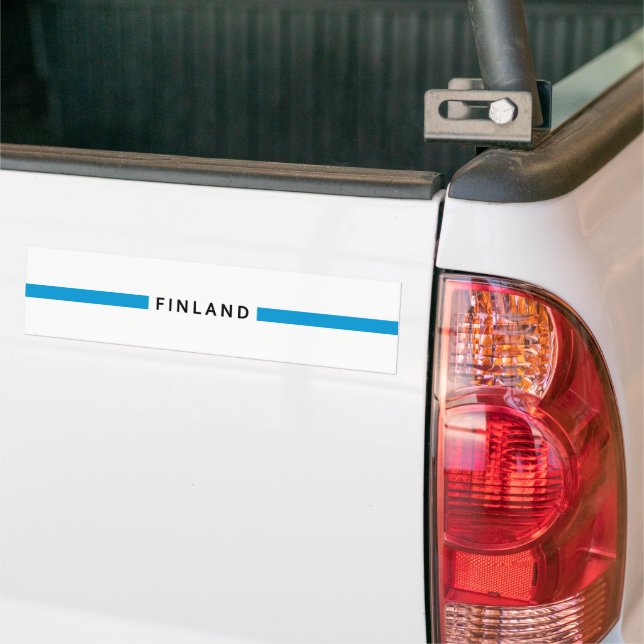 Finland minimalistic flag bumper sticker (On Truck)