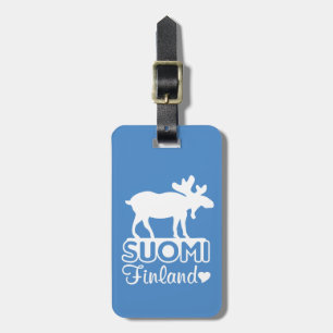 Finland Moose custom luggage tag