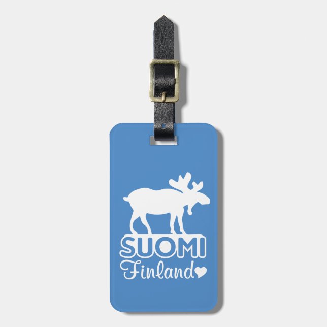 Finland Moose custom luggage tag (Front Vertical)