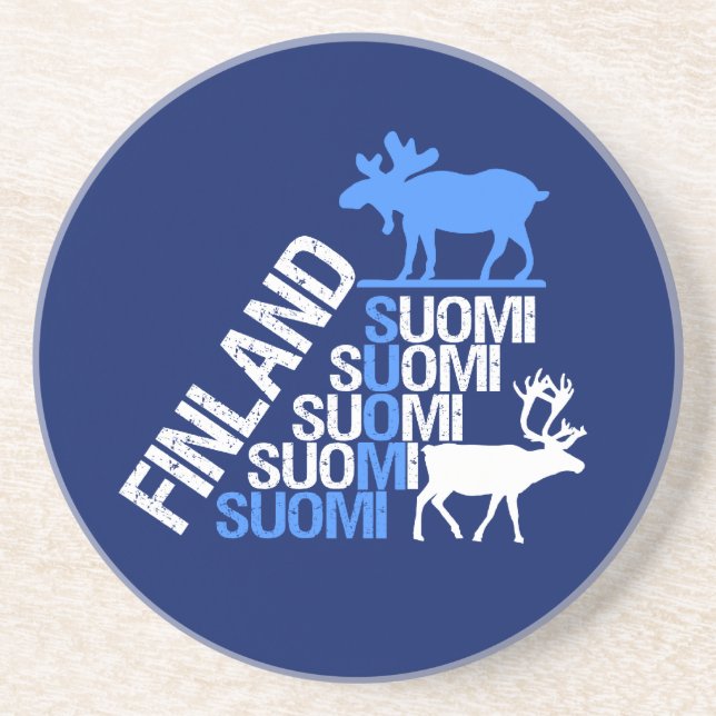 Finland Moose & Reindeer coaster (Front)