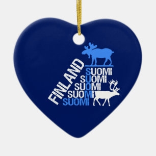 Finland Moose & Reindeer ornament - customize