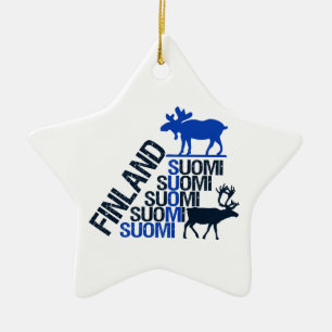 Finland Moose & Reindeer ornament - customize