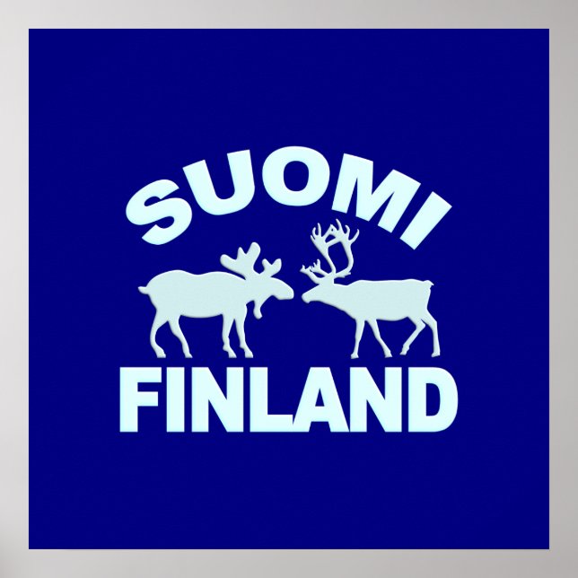 Finland Moose & Reindeer poster (Front)