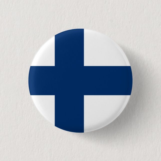 Finland National Flag 1 Inch Round Button (Front)