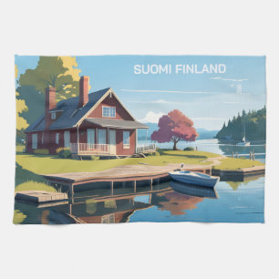 Finland Nature Illustration Kitchen Towel