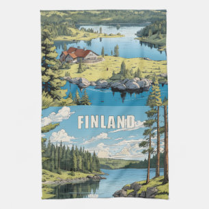 Finland Nature Illustration Kitchen Towel