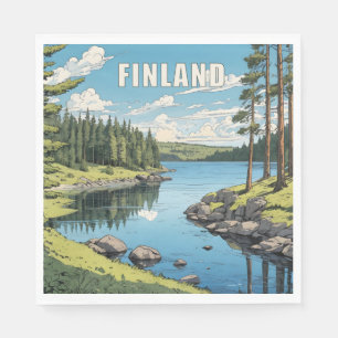 Finland Nature Illustration Napkin