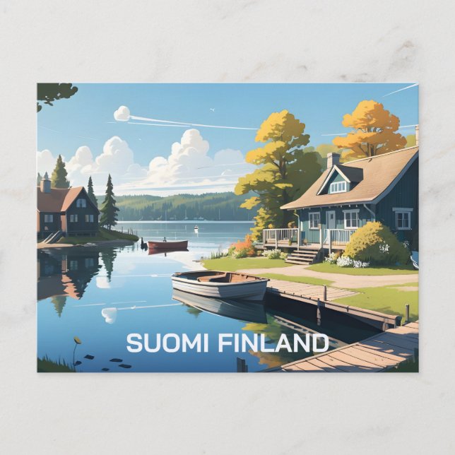 Finland Nature Illustration Postcard (Front)