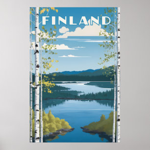 Finland Nature Illustration Poster