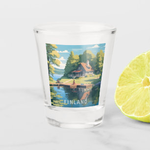 Finland Nature Illustration Shot Glass