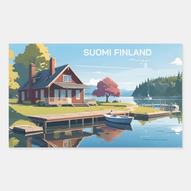 Finland Nature Illustration Sticker (Front)