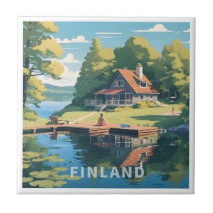 Finland Nature Illustration Tile