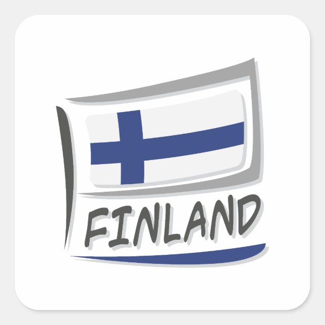 Finland  Pride X Flag Square Sticker (Front)