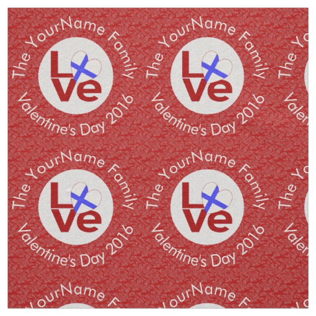Finland Red LOVE Flag Personalized  Fabric (Swatch)