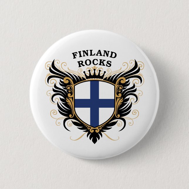 Finland Rocks 2 Inch Round Button (Front)