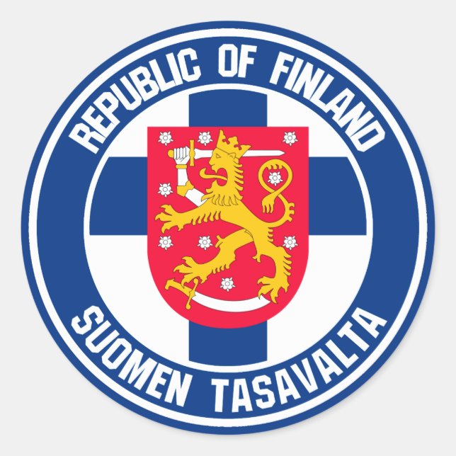 Finland Round Emblem Classic Round Sticker (Front)