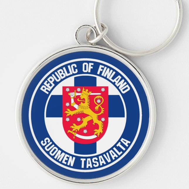 Finland Round Emblem Keychain (Front)