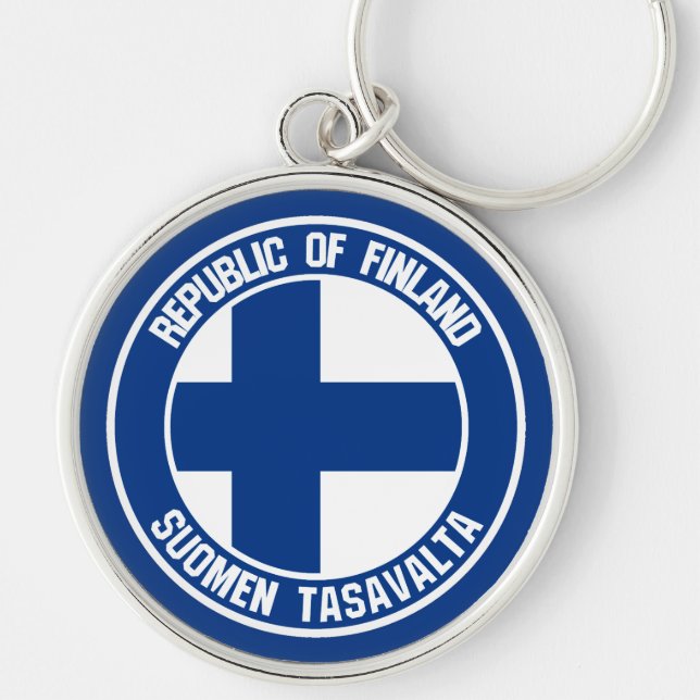 Finland Round Emblem Keychain (Front)