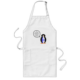 Finland Talking Ms. Penguin Personalized  Long Apron