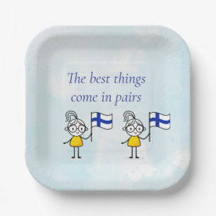 Finland Twins Party Plates