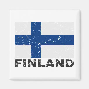 Finland Vintage Flag Magnet