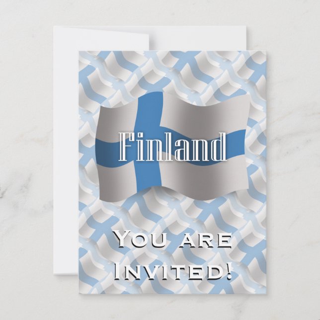 Finland Waving Flag Invitation (Front)