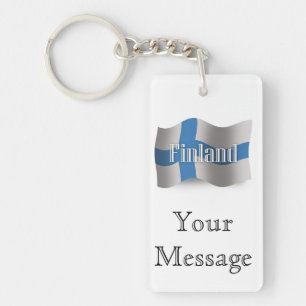 Finland Waving Flag Keychain
