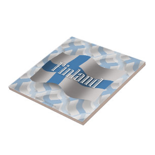 Finland Waving Flag Tile