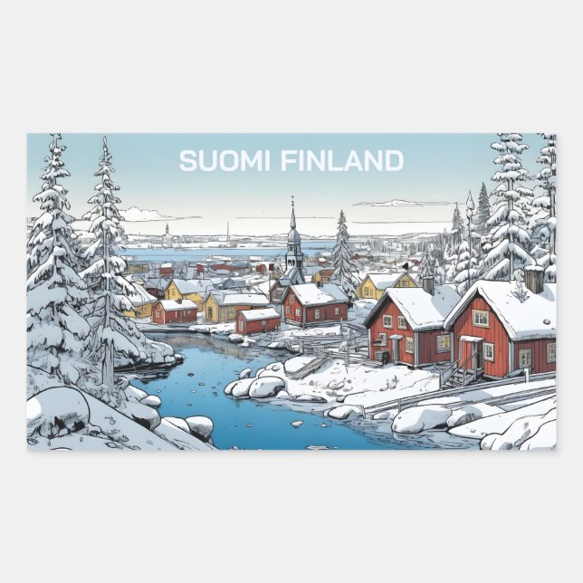 Finland Winter Illustration Sticker (Front)