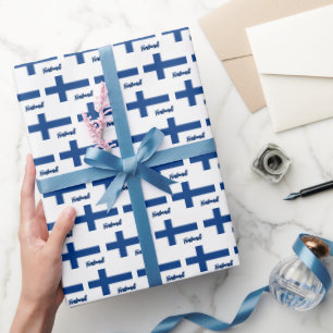 Finland Wrapping Paper, Finnish Flag gifts Paper